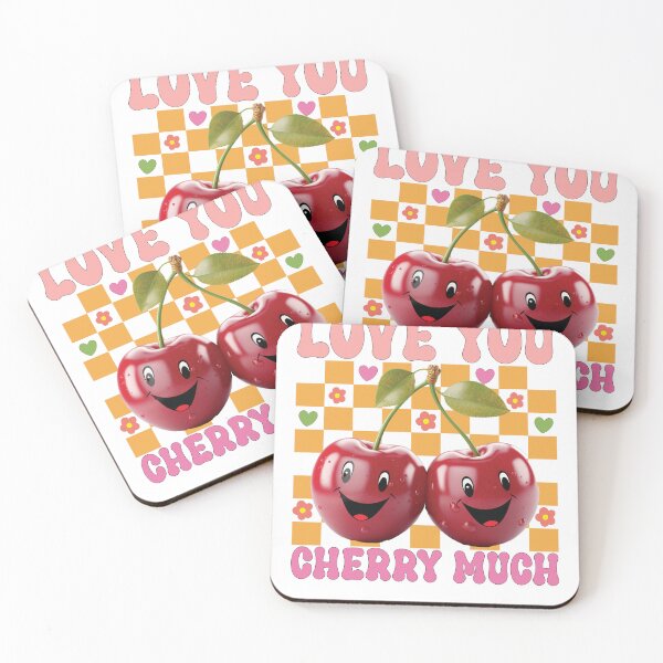 Item preview, Happy Smiling Cherries: Retro Checkerboard & Floral Love designed and sold by Polarisofficial.