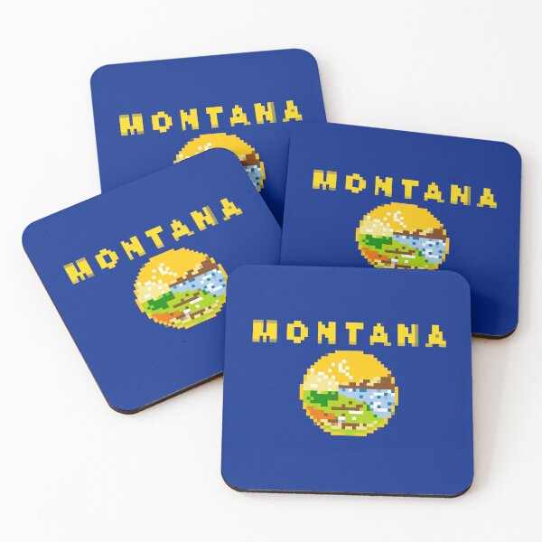 Item preview, Pixelated Montana Flag designed and sold by Potato Quality Prints.
