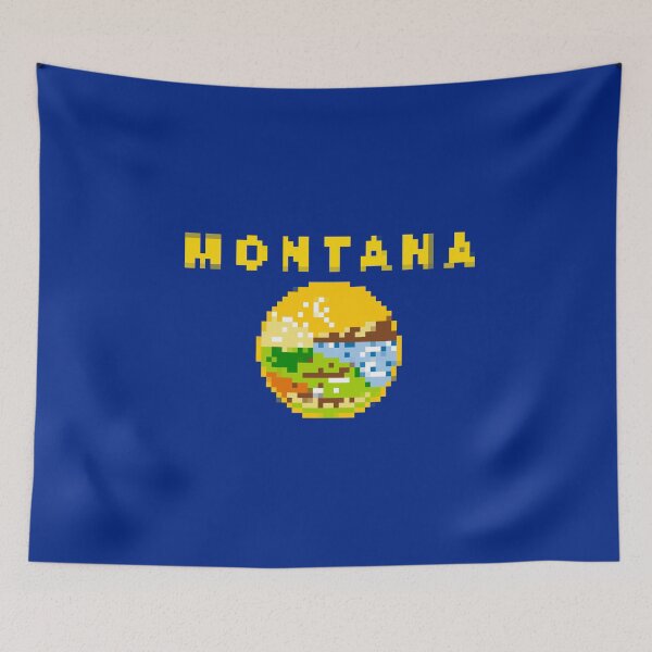 Item preview, Pixelated Montana Flag designed and sold by Potato Quality Prints.