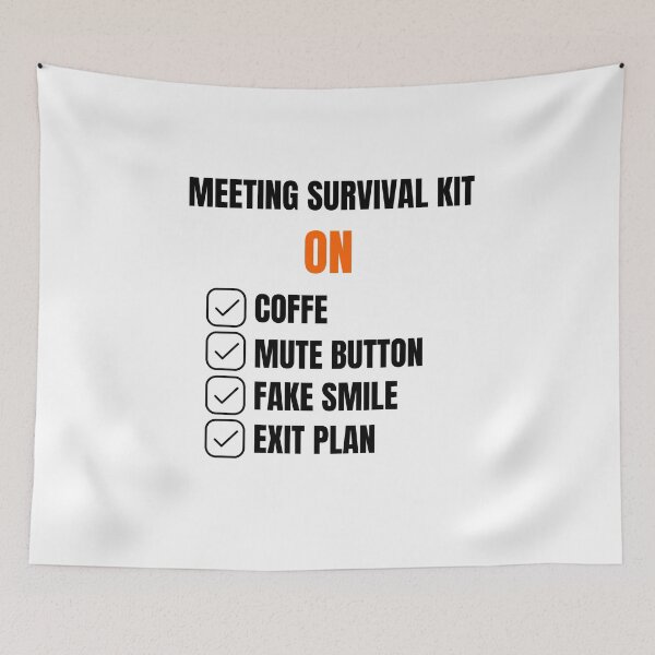 Item preview, Meeting Survival Kit On - Coffee Mute Button Fake Smile Exit Plan designed and sold by Teenomix.