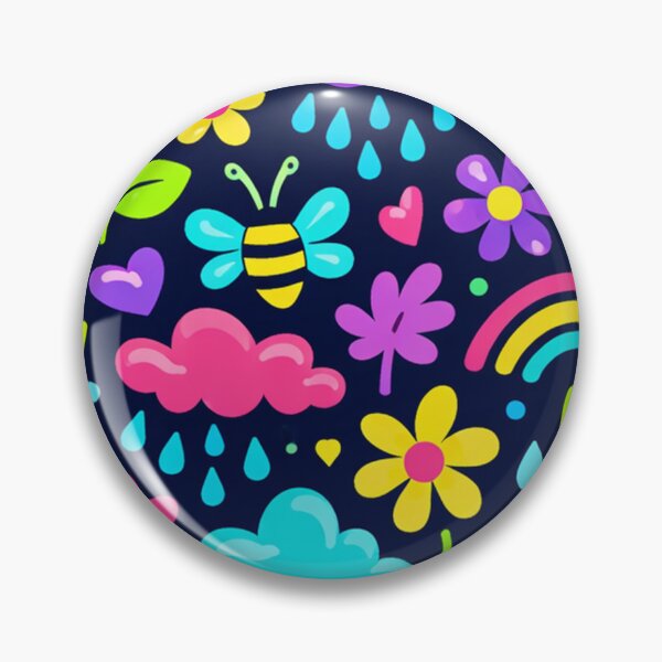 Item preview, Neon Spring Doodles Flowers Rainbows designed and sold by SassyArtistry.