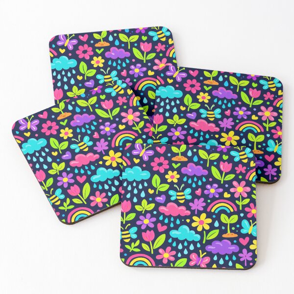 Item preview, Neon Spring Doodles Flowers Rainbows designed and sold by SassyArtistry.