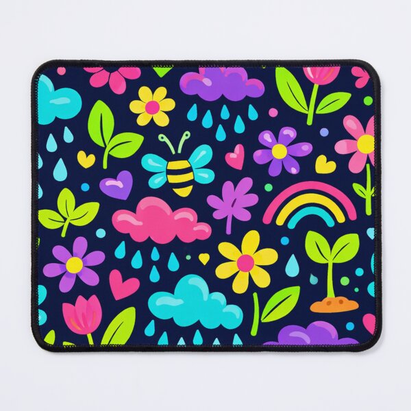Item preview, Neon Spring Doodles Flowers Rainbows designed and sold by SassyArtistry.