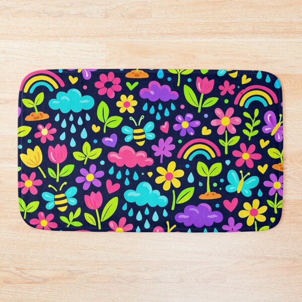 Item preview, Neon Spring Doodles Flowers Rainbows designed and sold by SassyArtistry.