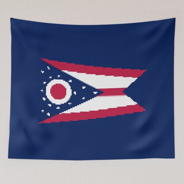 Item preview, Pixelated Ohio Flag designed and sold by Potato Quality Prints.