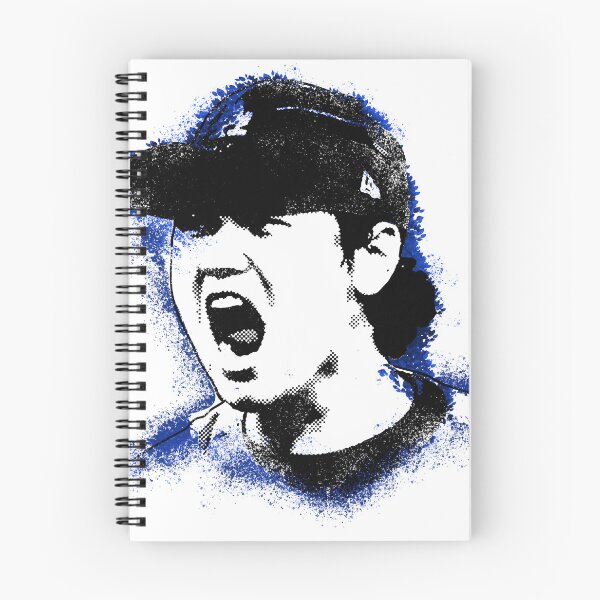 Item preview, Ilustración de retrato callejero grunge azul designed and sold by EvulAtheng Designs.