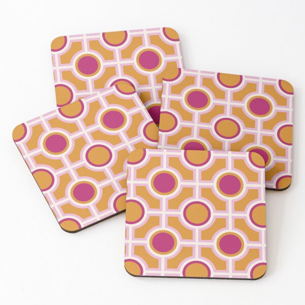 Item preview, Contemporary Geometric tile modern hot pink mustard designed and sold by FrancesPoff.