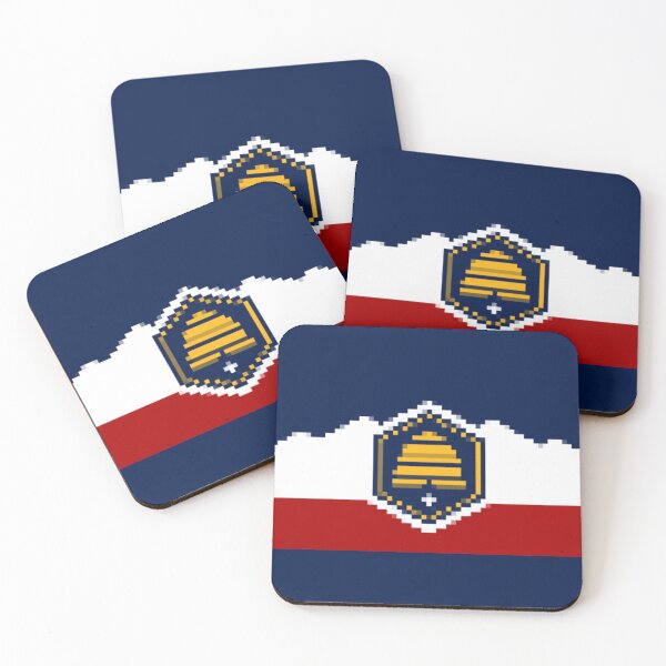 Item preview, Pixelated Utah Flag designed and sold by Potato Quality Prints.