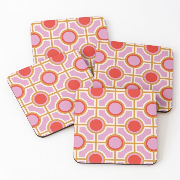 Item preview, Contemporary Geometric tile modern pink orange designed and sold by FrancesPoff.