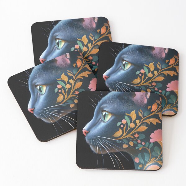Item preview, Abyssinian Cat Black Feline Aesthetic Garden Floral Art designed and sold by mildaclairmo.