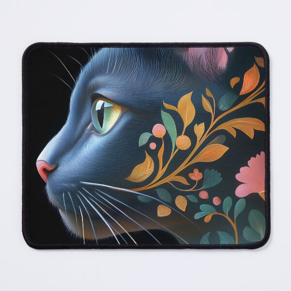 Item preview, Abyssinian Cat Black Feline Aesthetic Garden Floral Art designed and sold by mildaclairmo.