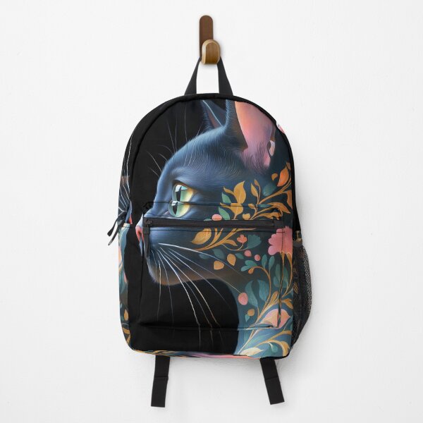 Item preview, Abyssinian Cat Black Feline Aesthetic Garden Floral Art designed and sold by mildaclairmo.