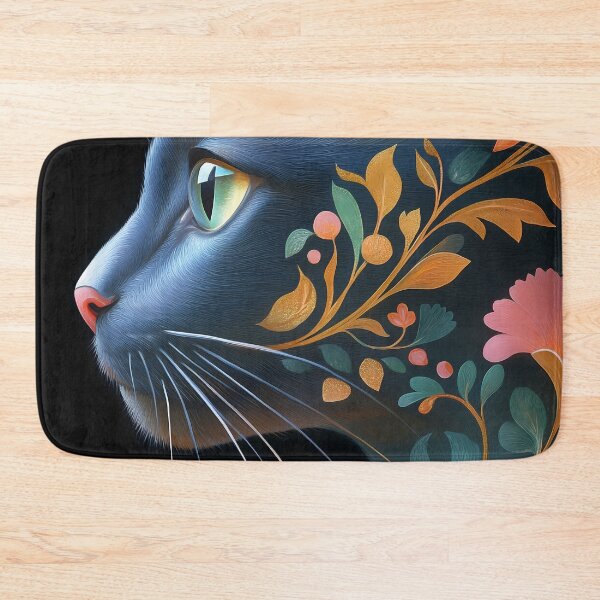 Item preview, Abyssinian Cat Black Feline Aesthetic Garden Floral Art designed and sold by mildaclairmo.