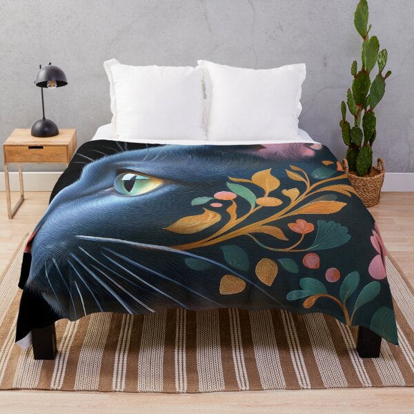Item preview, Abyssinian Cat Black Feline Aesthetic Garden Floral Art designed and sold by mildaclairmo.