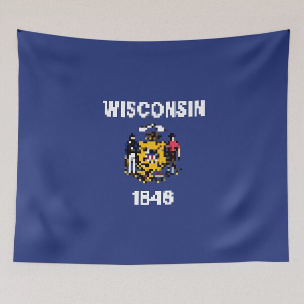 Item preview, Pixelated Wisconsin Flag designed and sold by Potato Quality Prints.