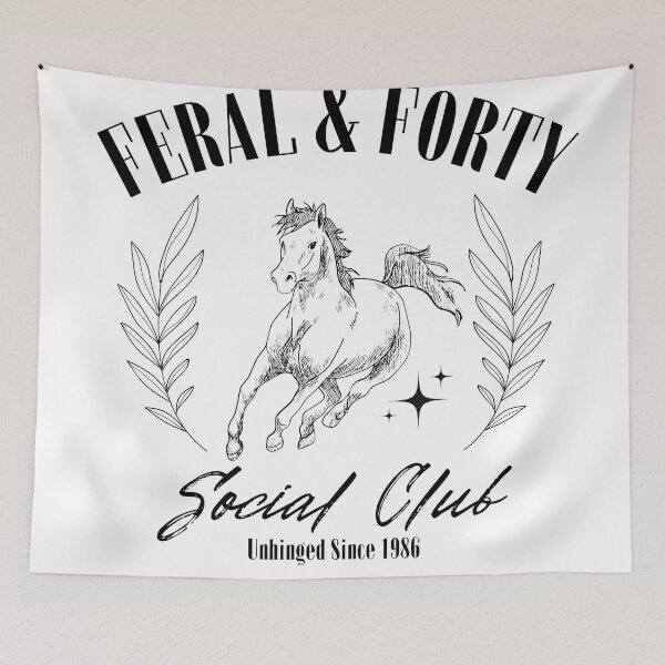 Item preview, Feral and Forty Social Club Since 1986 designed and sold by 9morethan9®.