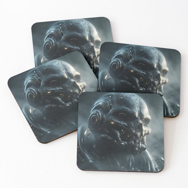 Item preview, Cyberpunk Black Skull Soldier designed and sold by GalleryBrisArt.