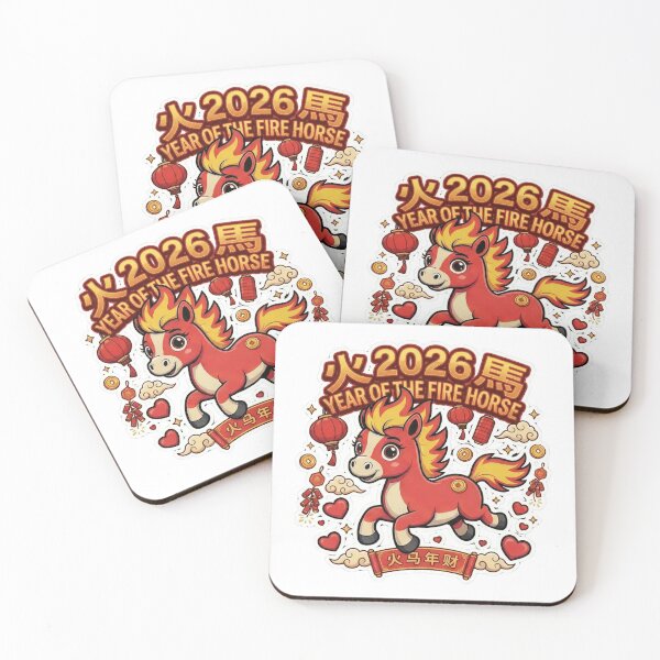 Item preview, Year of the Fire Horse 2026 Chinese Zodiac Gold Red designed and sold by ArtzyFlow.