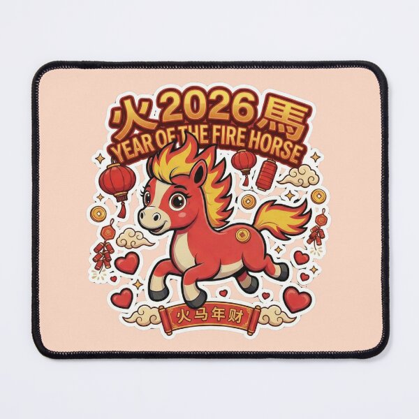 Item preview, Year of the Fire Horse 2026 Chinese Zodiac Gold Red designed and sold by ArtzyFlow.