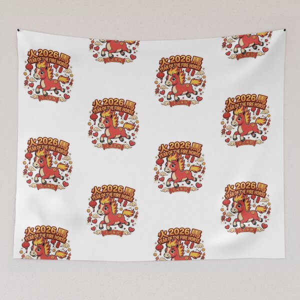 Item preview, Year of the Fire Horse 2026 Chinese Zodiac Gold Red designed and sold by ArtzyFlow.