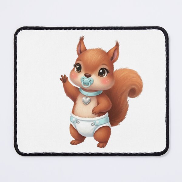 Item preview, Baby Red Squirrel with Pacifier and Diaper designed and sold by CHRIST5000.