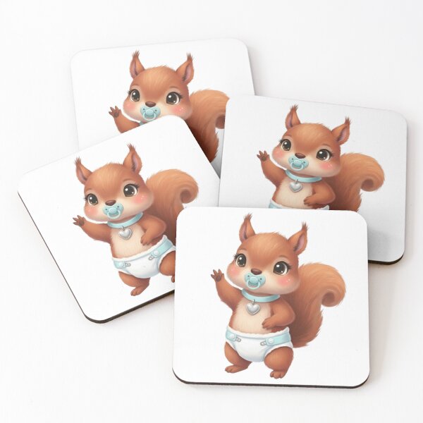 Item preview, Baby Red Squirrel with Pacifier and Diaper designed and sold by CHRIST5000.