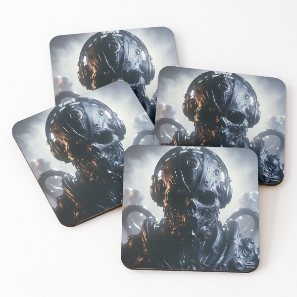 Item preview, Cyberpunk Black Skull Soldier designed and sold by GalleryBrisArt.
