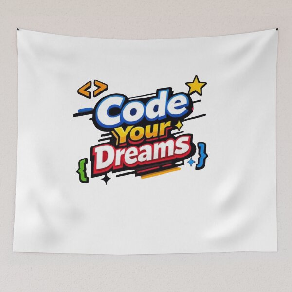 Item preview, **Colorful “Code Your Dreams” Programming Typography Tee** designed and sold by TTrees.