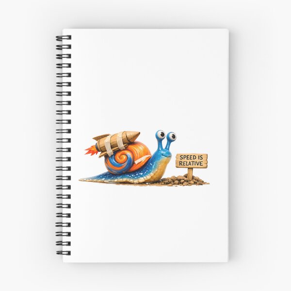 Item preview, Speed Is Relative – Funny Snail Rocket Humor Illustration designed and sold by BTBArtwork.