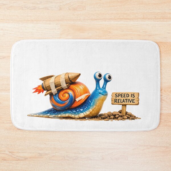 Item preview, Speed Is Relative – Funny Snail Rocket Humor Illustration designed and sold by BTBArtwork.