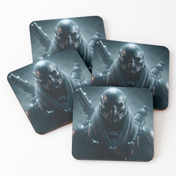 Item preview, Cyberpunk Black Skull Soldier designed and sold by GalleryBrisArt.