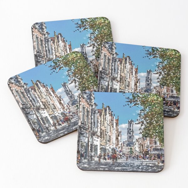 Item preview, Pixelated Belgium Street Scene designed and sold by Potato Quality Prints.