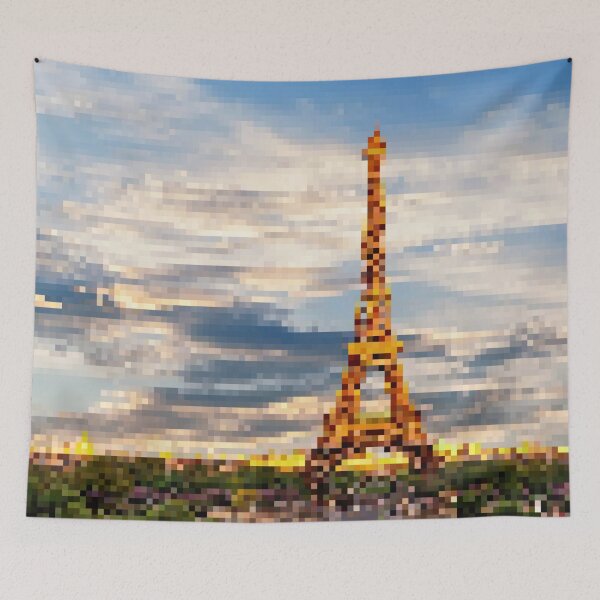 Item preview, Pixelated Bright View of the Eiffel Tower designed and sold by Potato Quality Prints.