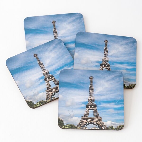 Item preview, Pixelated View of the Eiffel Tower designed and sold by Potato Quality Prints.