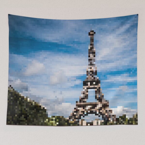 Item preview, Pixelated View of the Eiffel Tower designed and sold by Potato Quality Prints.