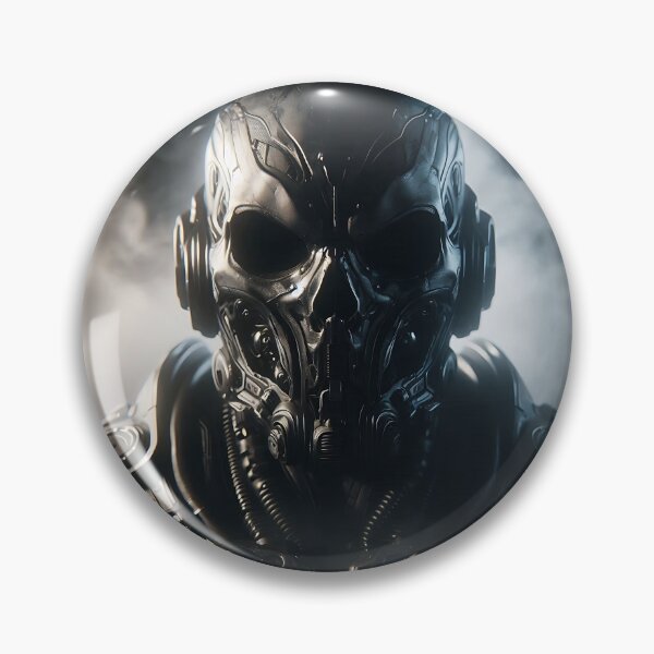 Item preview, Cyberpunk Black Skull Soldier designed and sold by GalleryBrisArt.