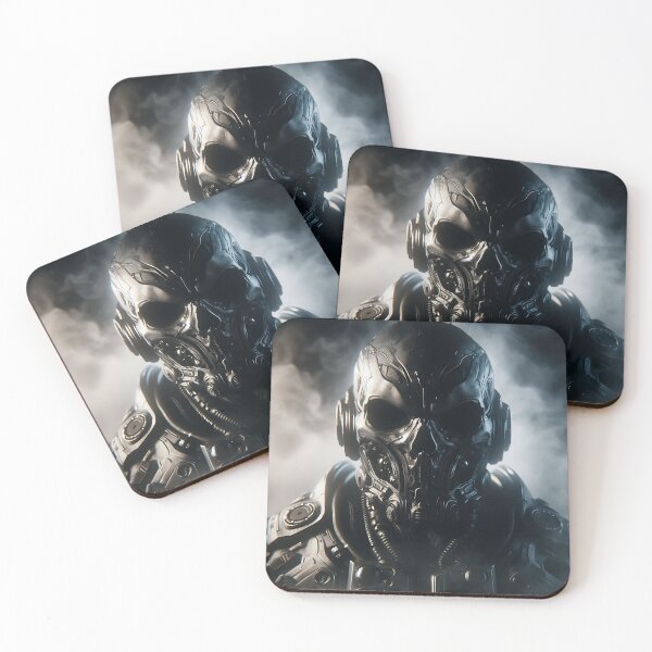 Item preview, Cyberpunk Black Skull Soldier designed and sold by GalleryBrisArt.
