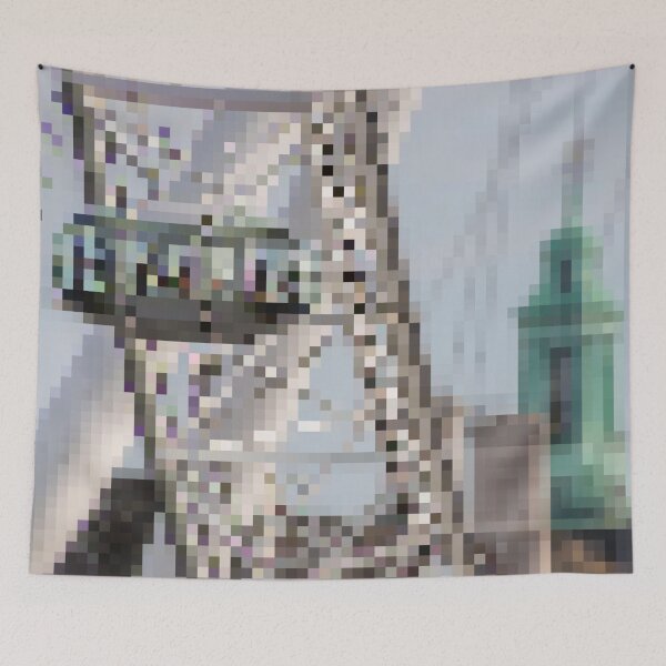 Artikelvorschau, Pixelige Ansicht des London Eye entworfen und verkauft von Potato Quality Prints.