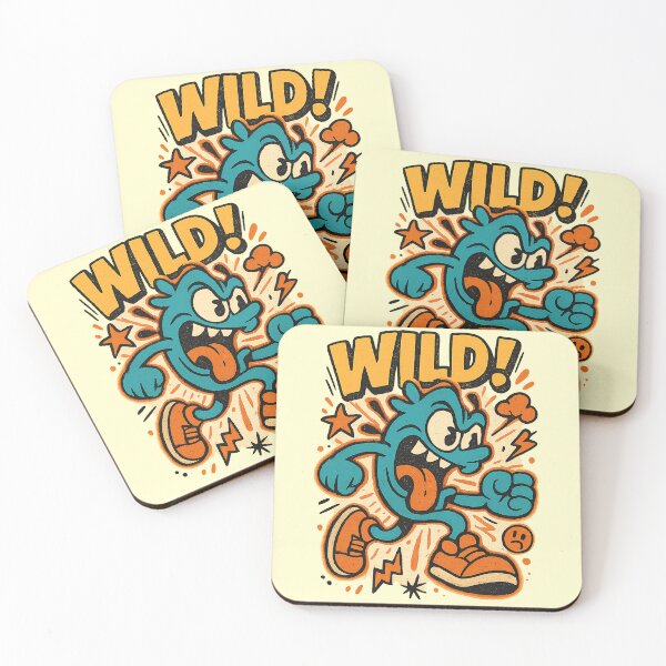 Item preview, Wild Blue Monster Running Retro Cartoon Style designed and sold by LUWAKKA.