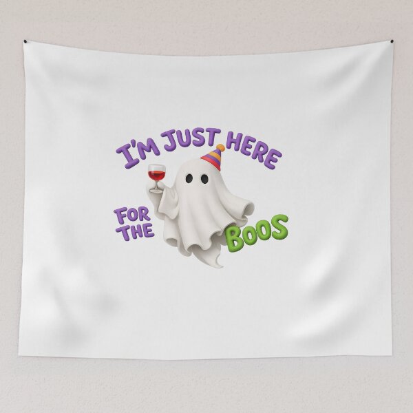 Item preview, I’m Just Here For The Boos – Funny Ghost Halloween Humor Art designed and sold by BTBArtwork.