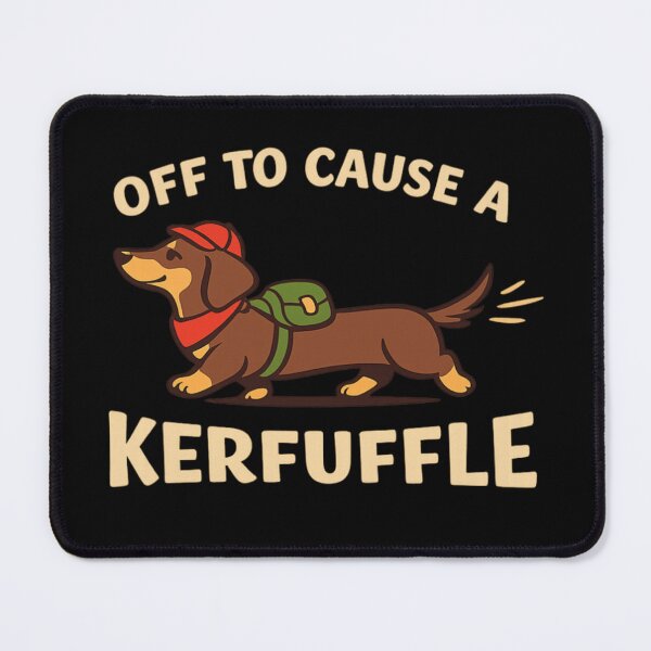 Item preview, Off To Cause A Kerfuffle Dachshund – Funny Sausage Dog Illustration designed and sold by FrameFlow.