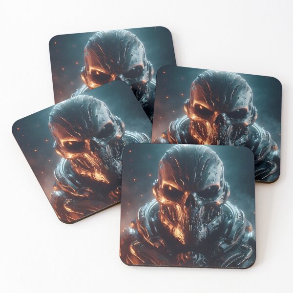 Item preview, Cyberpunk Black Skull Soldier designed and sold by GalleryBrisArt.