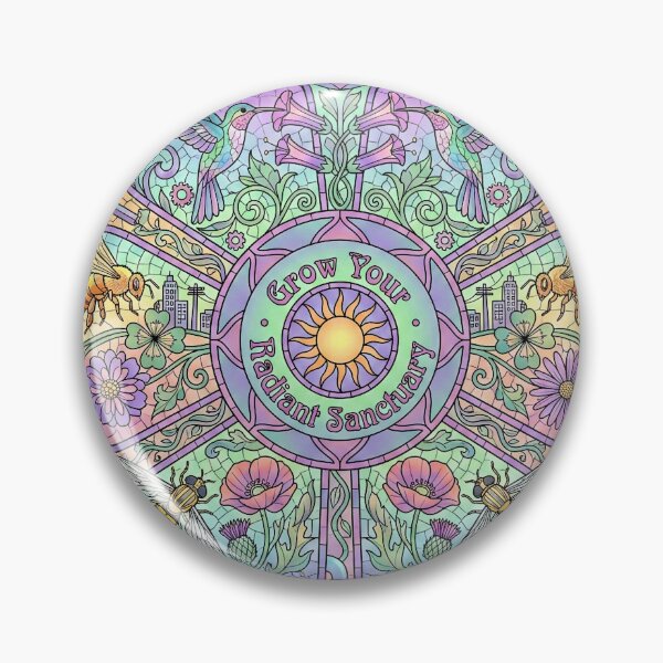 Item preview, Pollinator's Sanctuary Mandala - Art Nouveau Garden Mosaic designed and sold by Thaivi Design.