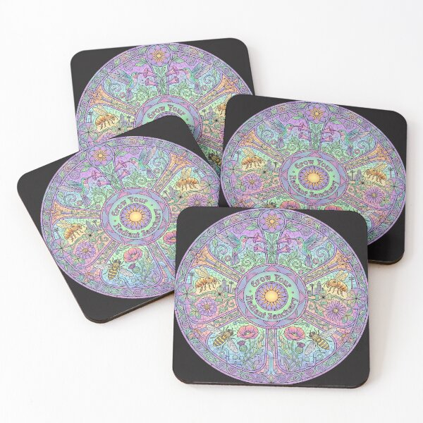 Item preview, Pollinator's Sanctuary Mandala - Art Nouveau Garden Mosaic designed and sold by Thaivi Design.