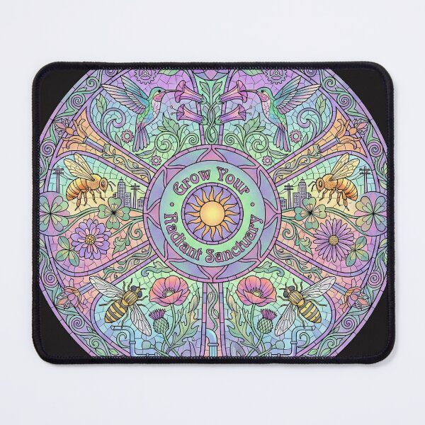 Item preview, Pollinator's Sanctuary Mandala - Art Nouveau Garden Mosaic designed and sold by Thaivi Design.