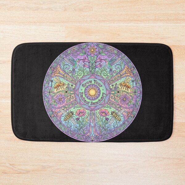 Item preview, Pollinator's Sanctuary Mandala - Art Nouveau Garden Mosaic designed and sold by Thaivi Design.