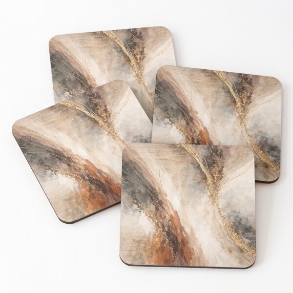 Item preview, Neutral Abstract with Gold Veins designed and sold by druidwolfart.