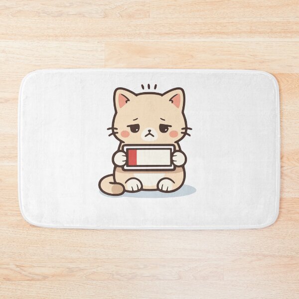 Item preview, Low Battery Cat: Social Battery Empty Sticker designed and sold by arfindo-indra.