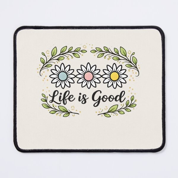 Item preview, Boho Daisy Flowers & Leaves - Life is Good Quote designed and sold by anjaz100.