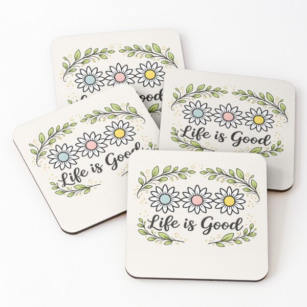 Item preview, Boho Daisy Flowers & Leaves - Life is Good Quote designed and sold by anjaz100.